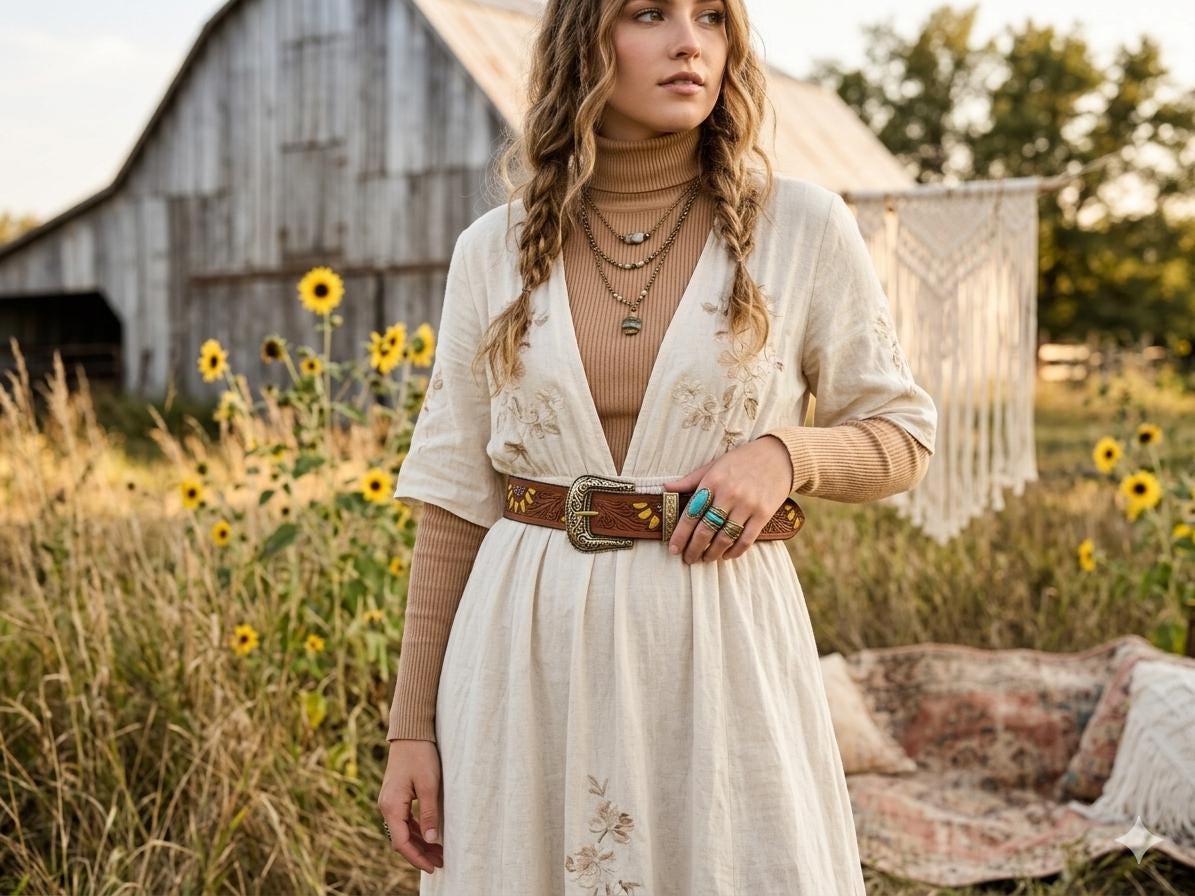 Sunflower Leather Gift Set for Women | Hippie Wallet & Western Belt Set | Boho Cowgirl Accessories | Floral Tooled Leather Belt