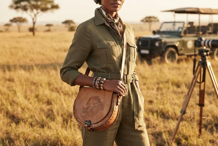 Vintage Lion Leather Bag, Hand Tooled Safari Crossbody Purse, African Western Shoulder Bag, Boho Leather Handbag, Lion Lover Gift