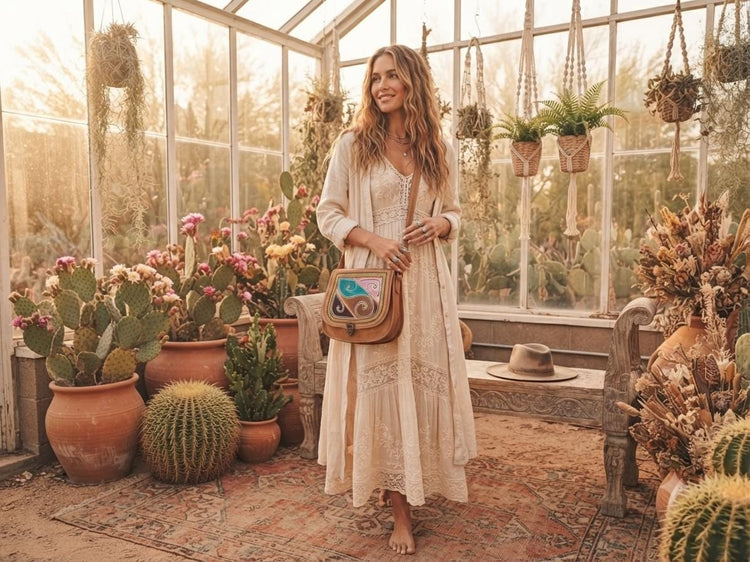 Boho Embroidered Leather Bag, Handmade Crossbody Saddle Bag, Festival Hippie Purse, Vintage Leather Shoulder Tote, Folk Embroidery Handbag