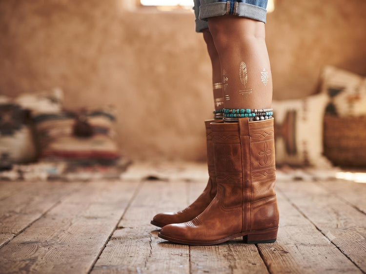 Italian Leather Biker Boots 42, Mid Calf Boots 8, Tooled Leather Motorcycle Boots | Boho Western Boots | Unisex Riding Boots