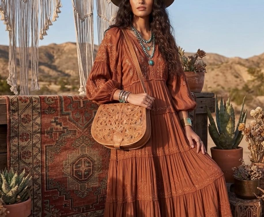 Handmade Tooled Leather Crossbody Bag: Moroccan Floral Satchel