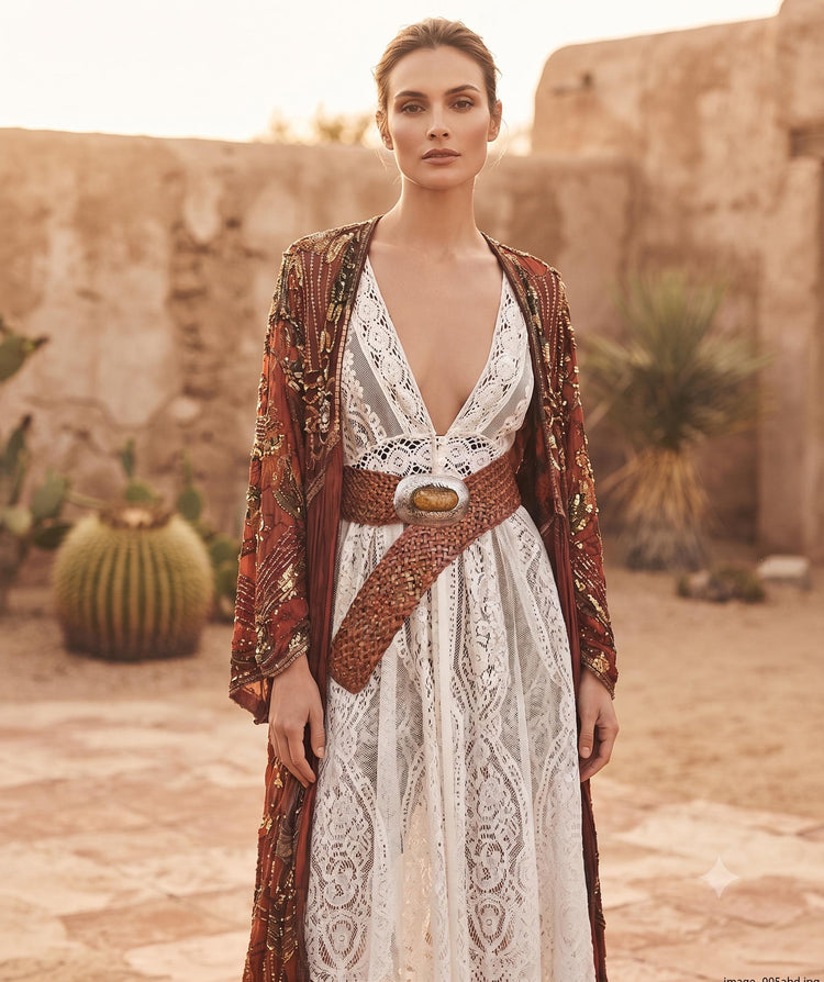 Braided Leather Western Belt: Silver Buckle, Boho Corset Waist Belt