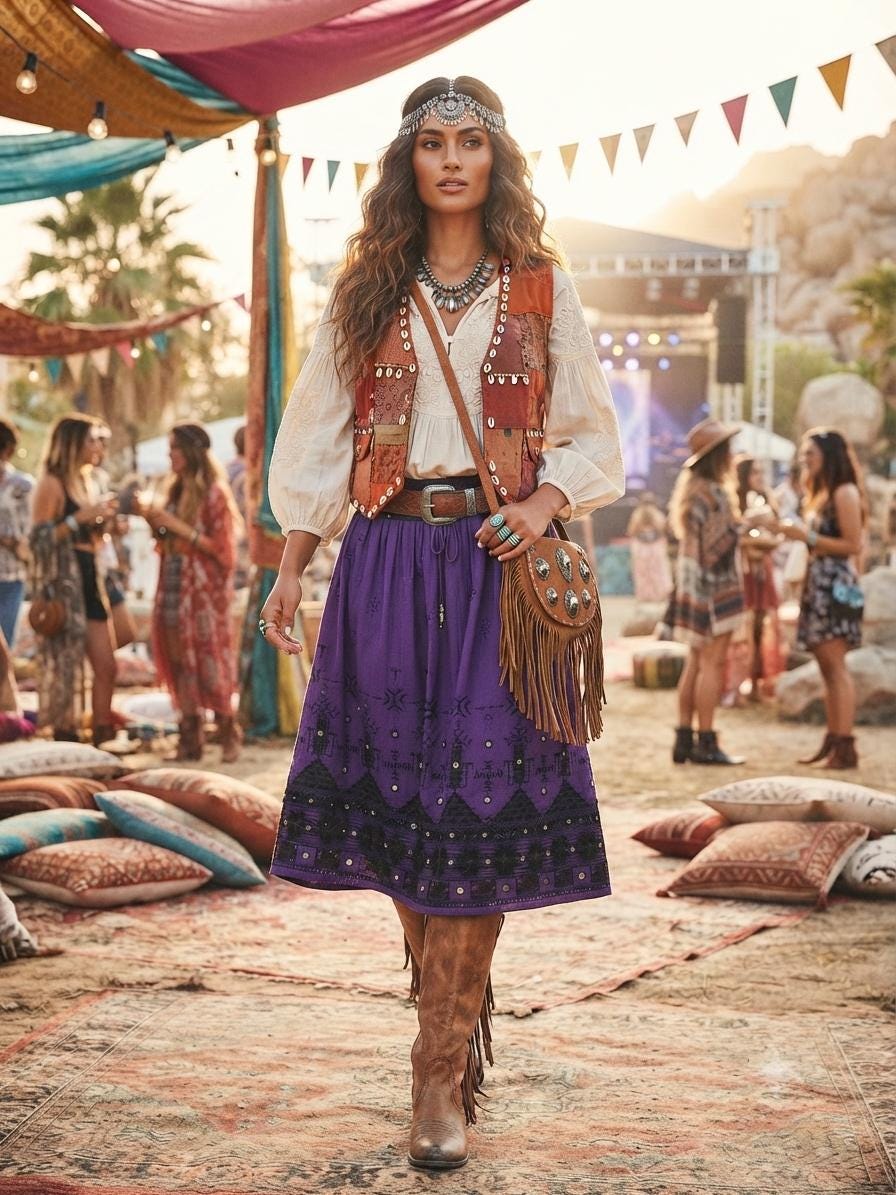 Banjara Midi Skirt Purple Gypsy Mirror Embroidery Tribal Boho Skirt Ethnic Hippie Festival Skirt Size L