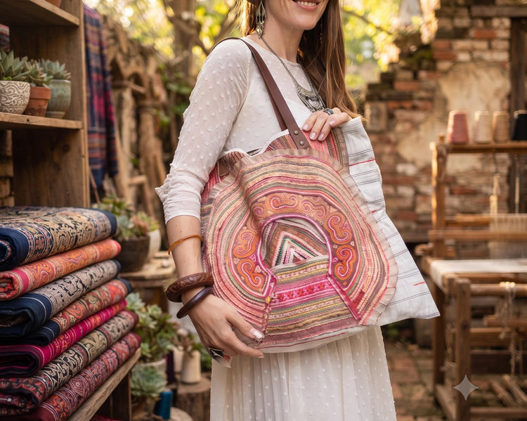 Large Banjara Shoulder Bag – Vintage Indian Embroidered Hobo Shopper