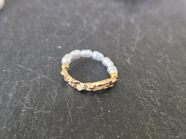 Gold Floral Lace Filigree Ring: Adjustable Gothic Boho Band