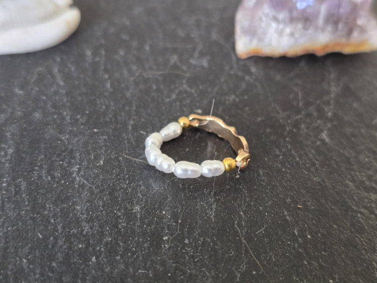 Gold Floral Lace Filigree Ring: Adjustable Gothic Boho Band