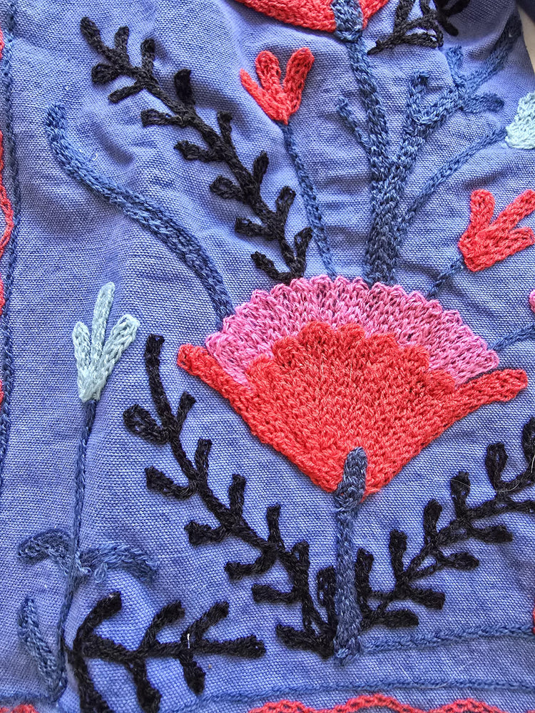 Floral Embroidered Cotton Boho Jacket, Festival Folk Coat, Multicoloured Hippie Festival Jacket, Unique Artisan Gift