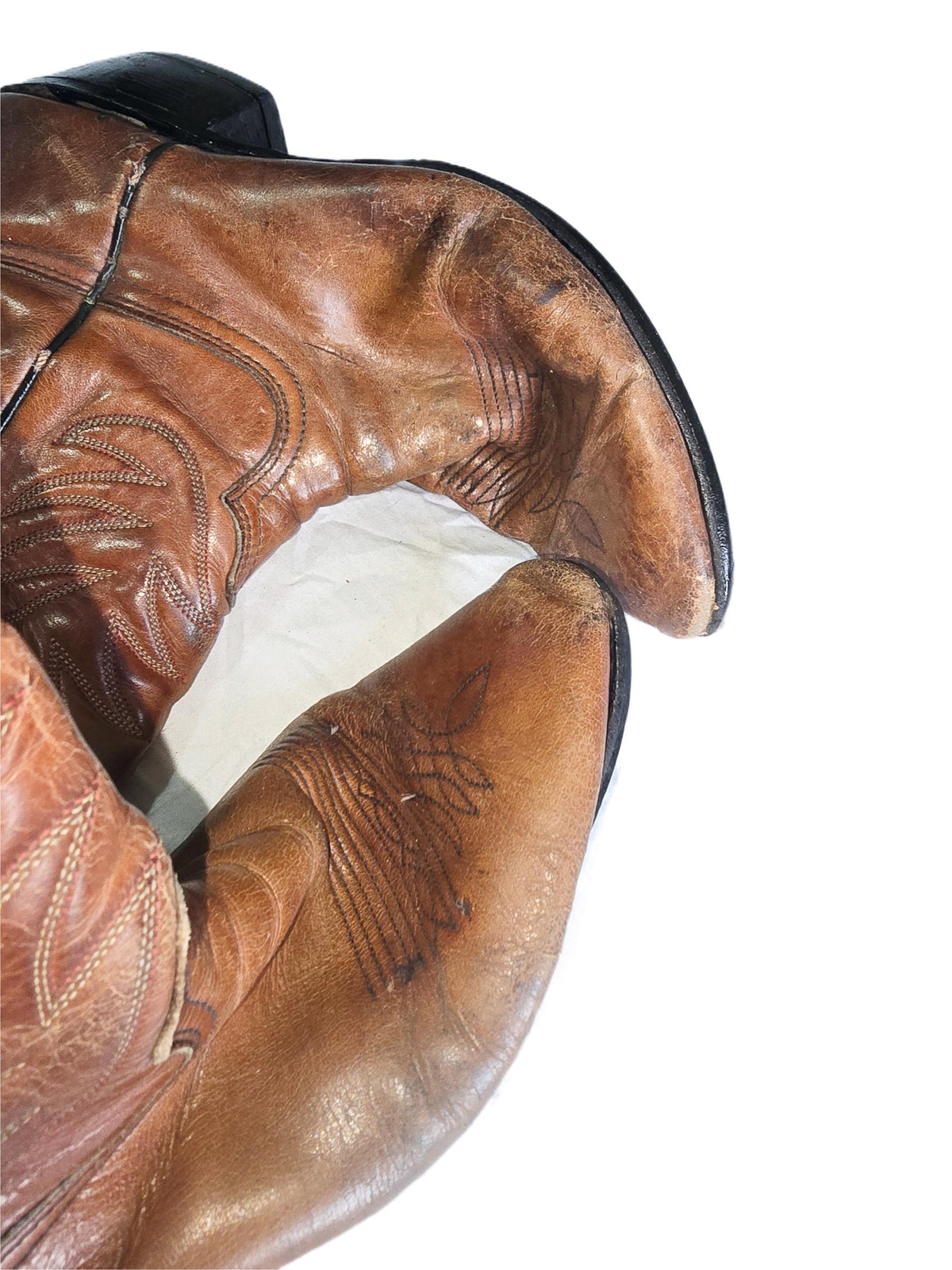 Rustic Leather Cowboy Boots Men UK 8.5, Tan Brown USA Made Western Wear, Rodeo Outfit, Mens Country Boots, US 9.5