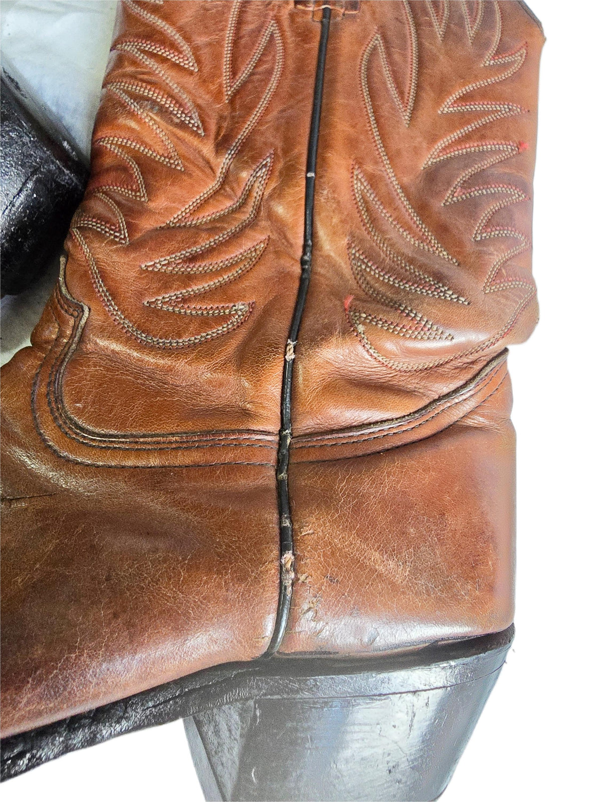 Rustic Leather Cowboy Boots Men UK 8.5, Tan Brown USA Made Western Wear, Rodeo Outfit, Mens Country Boots, US 9.5