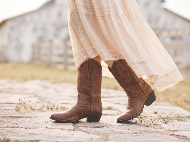 Rustic Brown Leather Cowboy Boots Uk 5.5 6, Women’s Western Cowgirl Boots 38-39, Riding Boots, Boho Festival Boots US 7.5-8