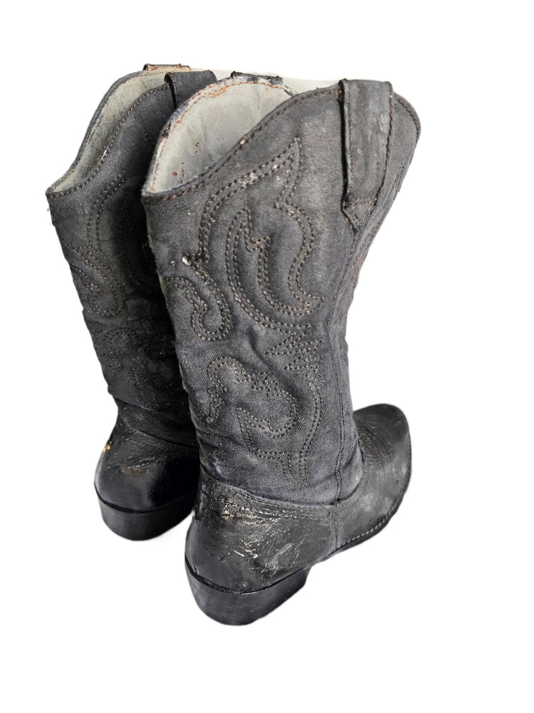 Vintage Black Western Boots Women, Cowboy Cowgirl Boots, Biker Boots, Festival Boots, Country Boots, UK 6 US 8 EU 39
