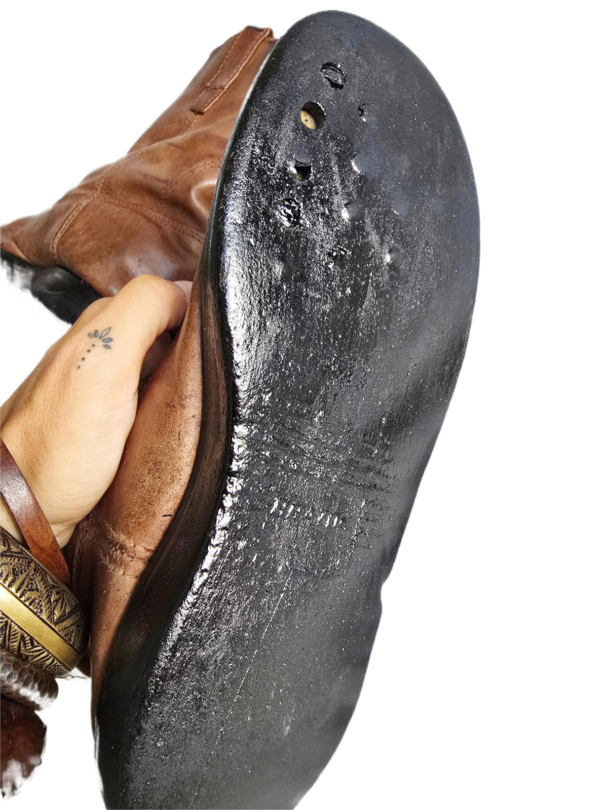 Leather Ranch Work Boots US 6.5, Rustic Ankle Boots, Brown Western Boots 5.5, Cowboy Work Booties 38.5, Biker Boots, USA Made