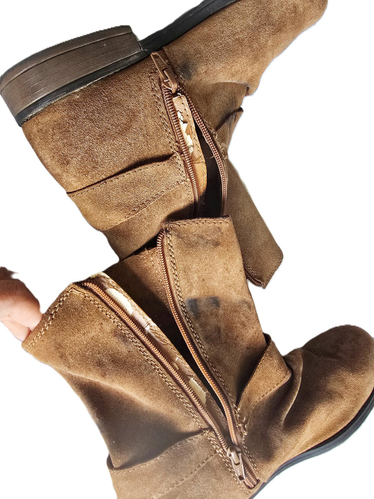 Rustic Western Fringe Leather Boots Men UK 11, Tan Brown Biker Ankle Boots US 12, Mens Work Boots 44, Cowboy Ranch Wear