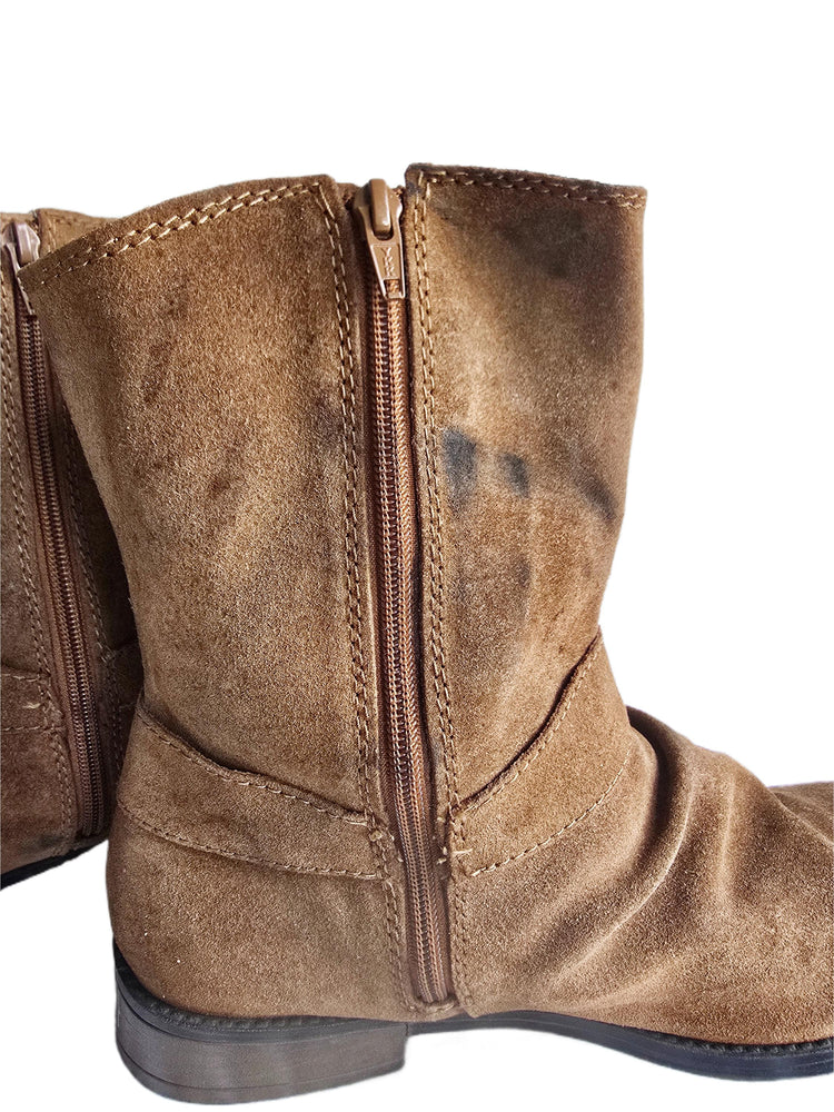 Rustic Western Fringe Leather Boots Men UK 11, Tan Brown Biker Ankle Boots US 12, Mens Work Boots 44, Cowboy Ranch Wear