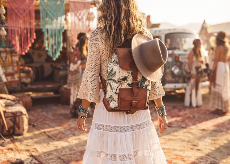 Botanical Jungle Leather Backpack: Leopard Parrot Print Boho Rucksack