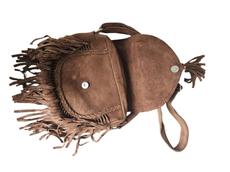Braided Fringe Crossbody Bag, Small Boho Leather Purse, Hippie Festival Tote, Western Cowgirl Handbag, Women Shoulder Bag