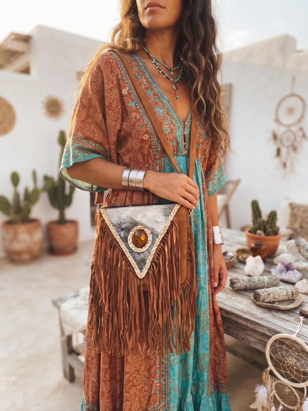 Hair On Cowhide Shoulder Bag, Western Leather Purse, Suede Crossbody Bag, Amber Stone Handbag, Rustic Festival Bag, Artisan Satchel