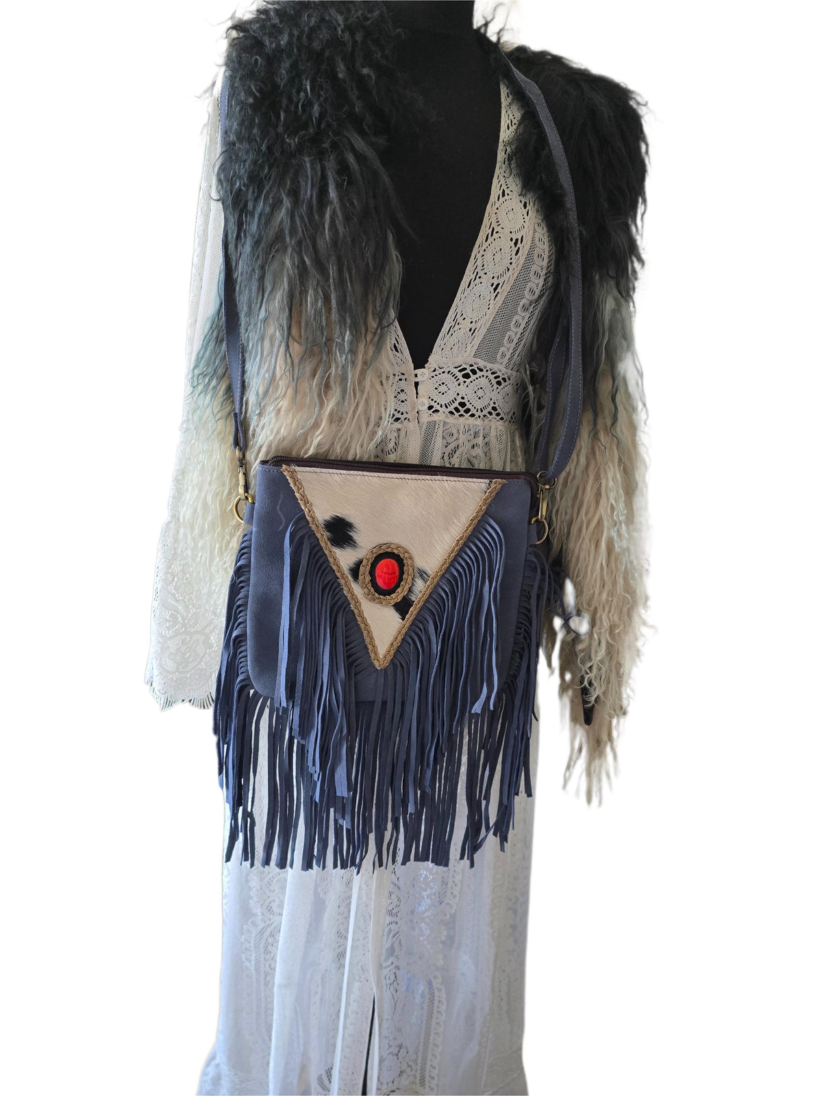 Hair On Cowhide Shoulder Bag, Western Leather Purse, Suede Crossbody Bag, Amber Stone Handbag, Rustic Festival Bag, Artisan Satchel