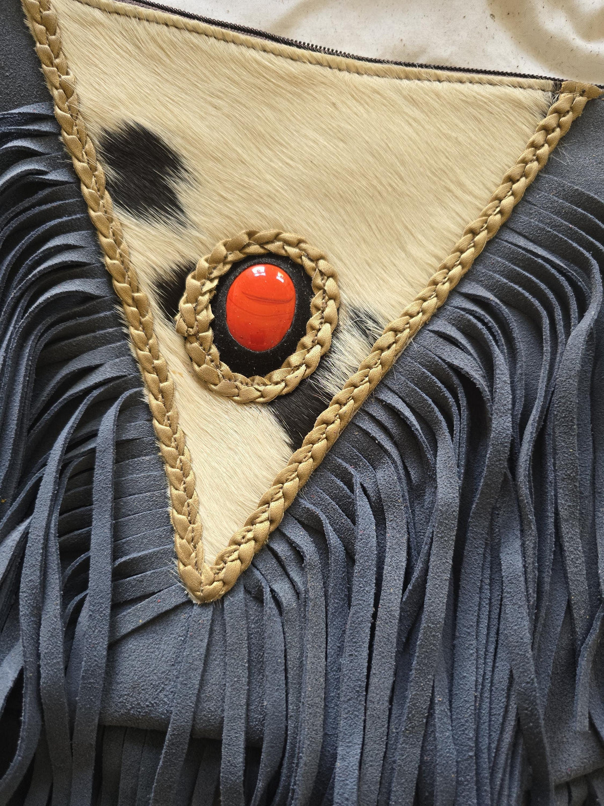 Hair On Cowhide Shoulder Bag, Western Leather Purse, Suede Crossbody Bag, Amber Stone Handbag, Rustic Festival Bag, Artisan Satchel