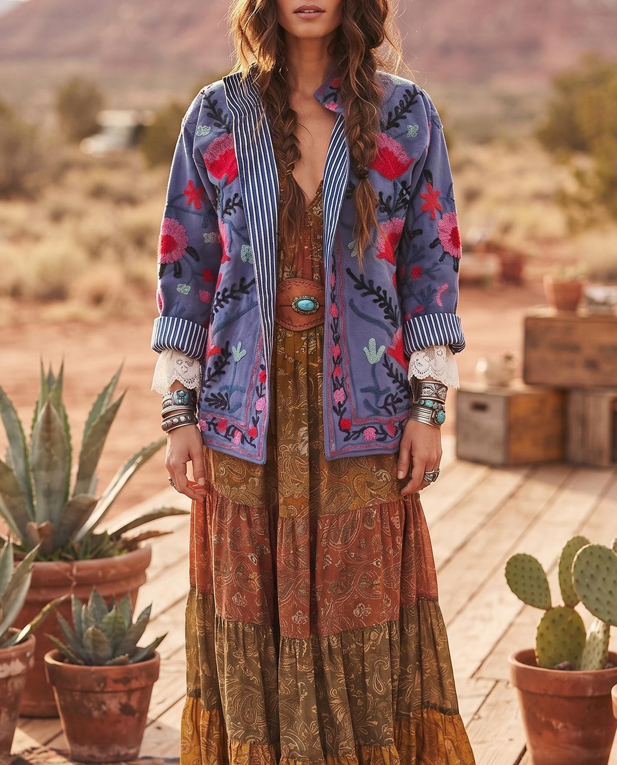 Floral Embroidered Cotton Boho Jacket, Festival Folk Coat, Multicoloured Hippie Festival Jacket, Unique Artisan Gift