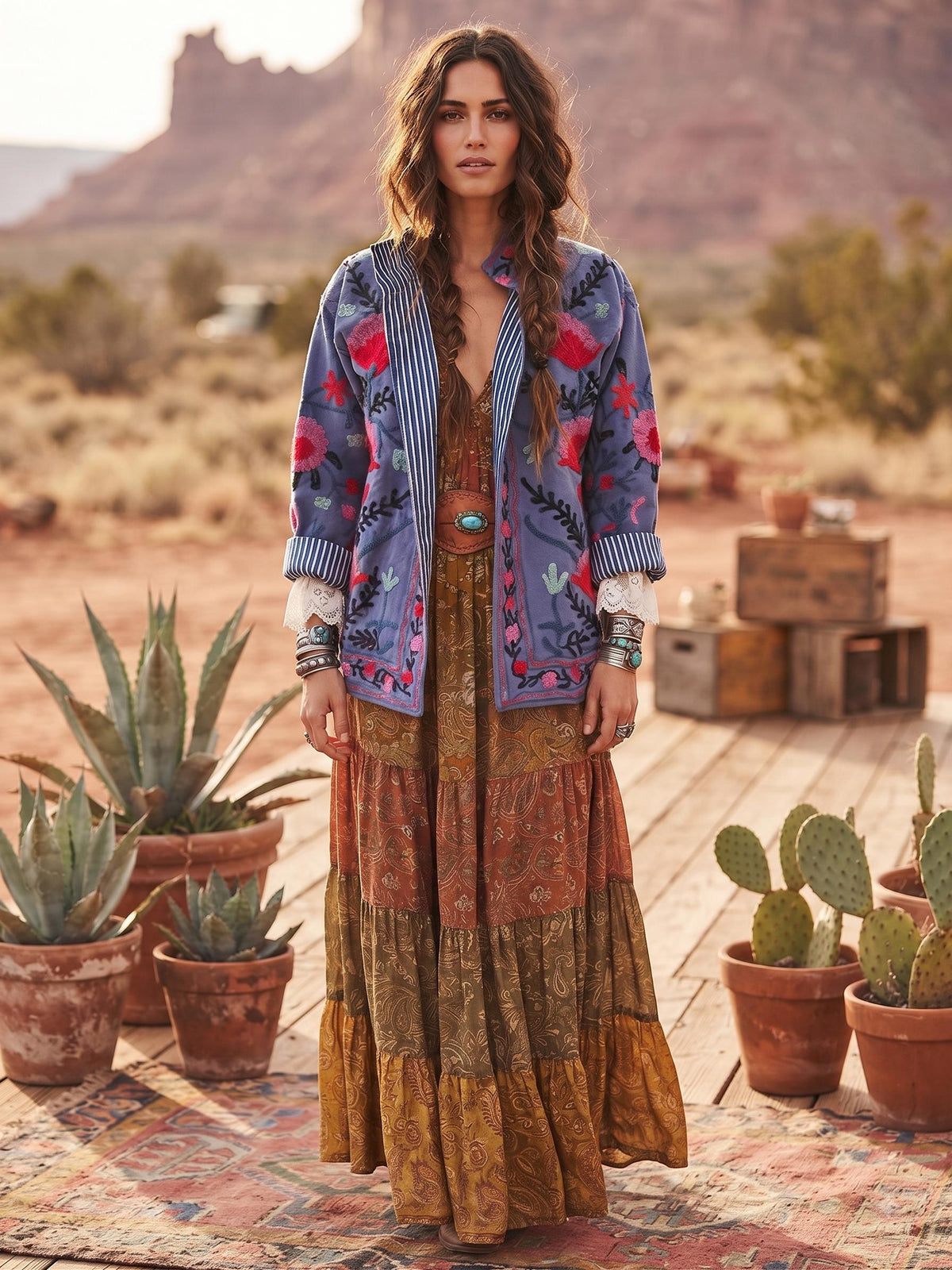 Floral Embroidered Cotton Boho Jacket, Festival Folk Coat, Multicoloured Hippie Festival Jacket, Unique Artisan Gift