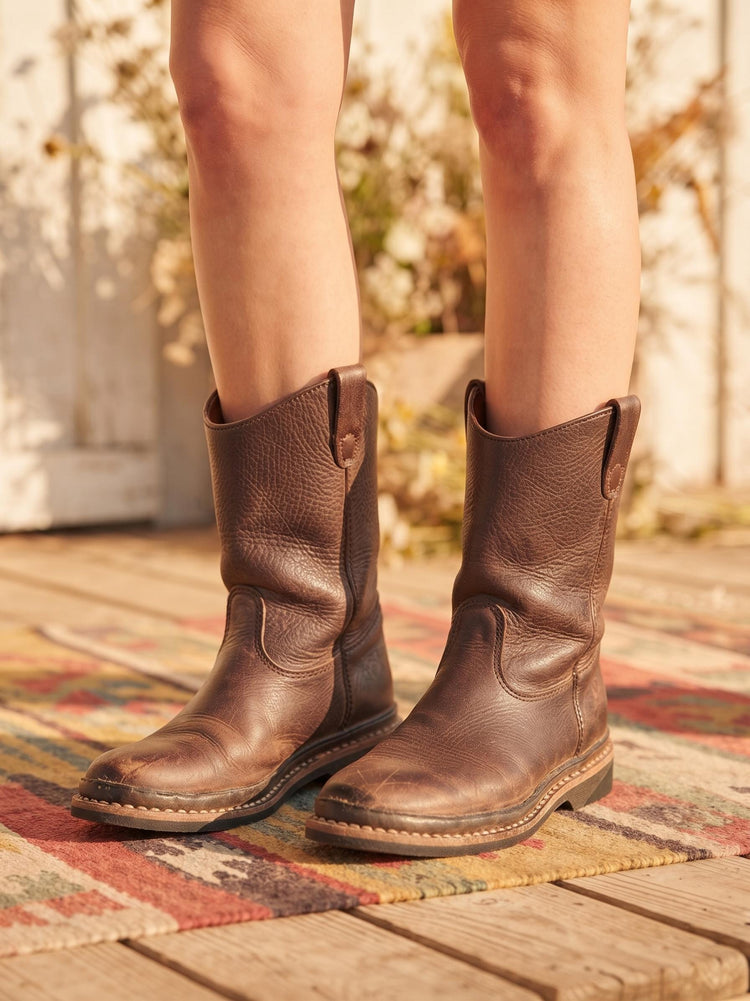 Rustic Biker Ankle Boots Unisex UK 5, Flat Work Boots US 7, Cowboy Ranch Boots 38, Western Wear Mens Womens