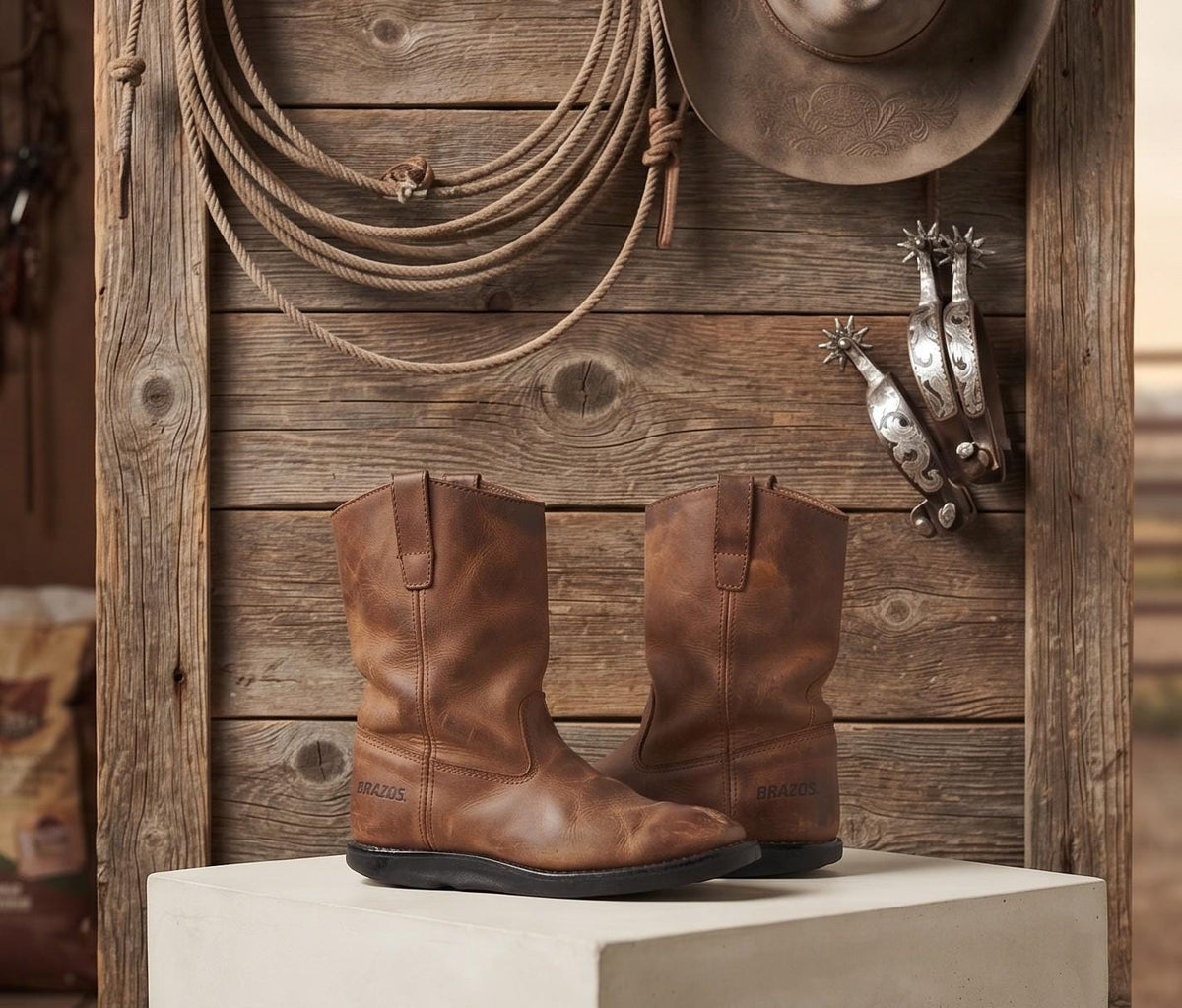 Leather Ranch Work Boots US 6.5, Rustic Ankle Boots, Brown Western Boots 5.5, Cowboy Work Booties 38.5, Biker Boots, USA Made