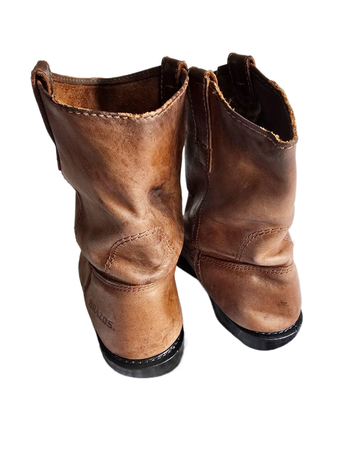 Leather Ranch Work Boots US 6.5, Rustic Ankle Boots, Brown Western Boots 5.5, Cowboy Work Booties 38.5, Biker Boots, USA Made