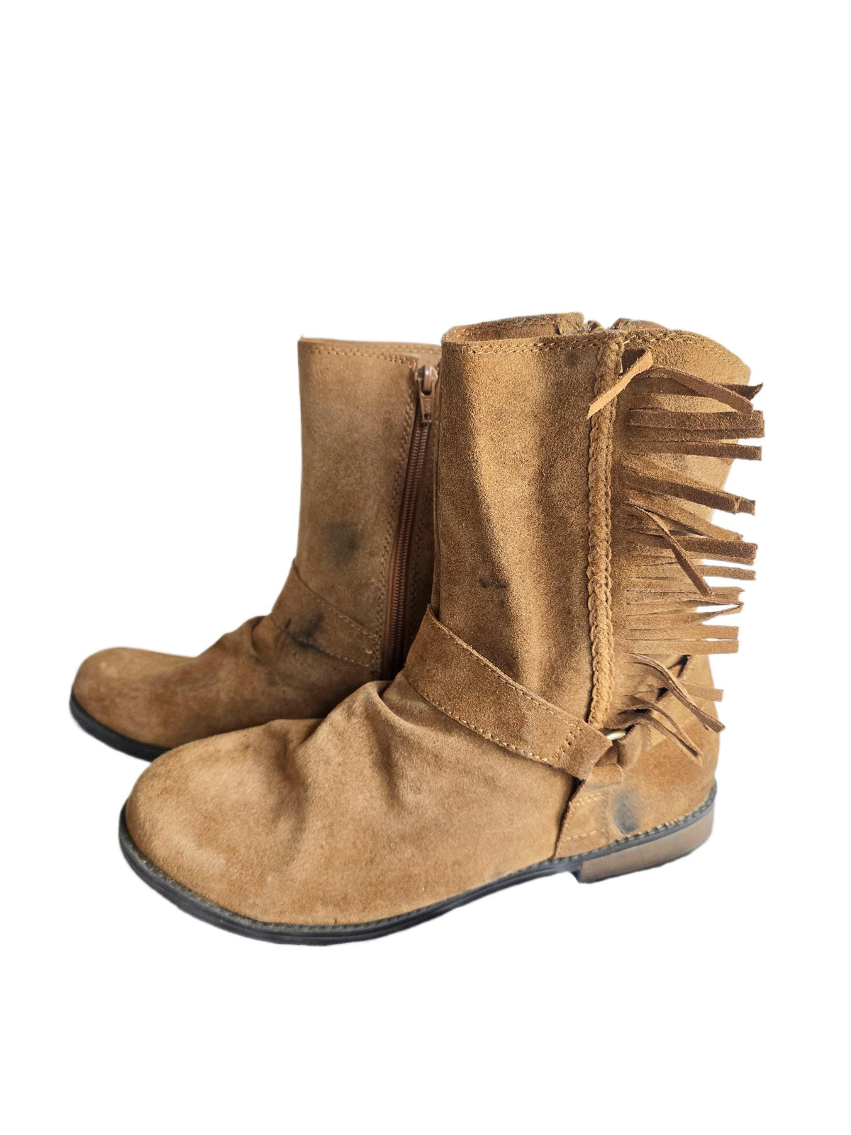 Rustic Western Fringe Leather Boots Men UK 11, Tan Brown Biker Ankle Boots US 12, Mens Work Boots 44, Cowboy Ranch Wear