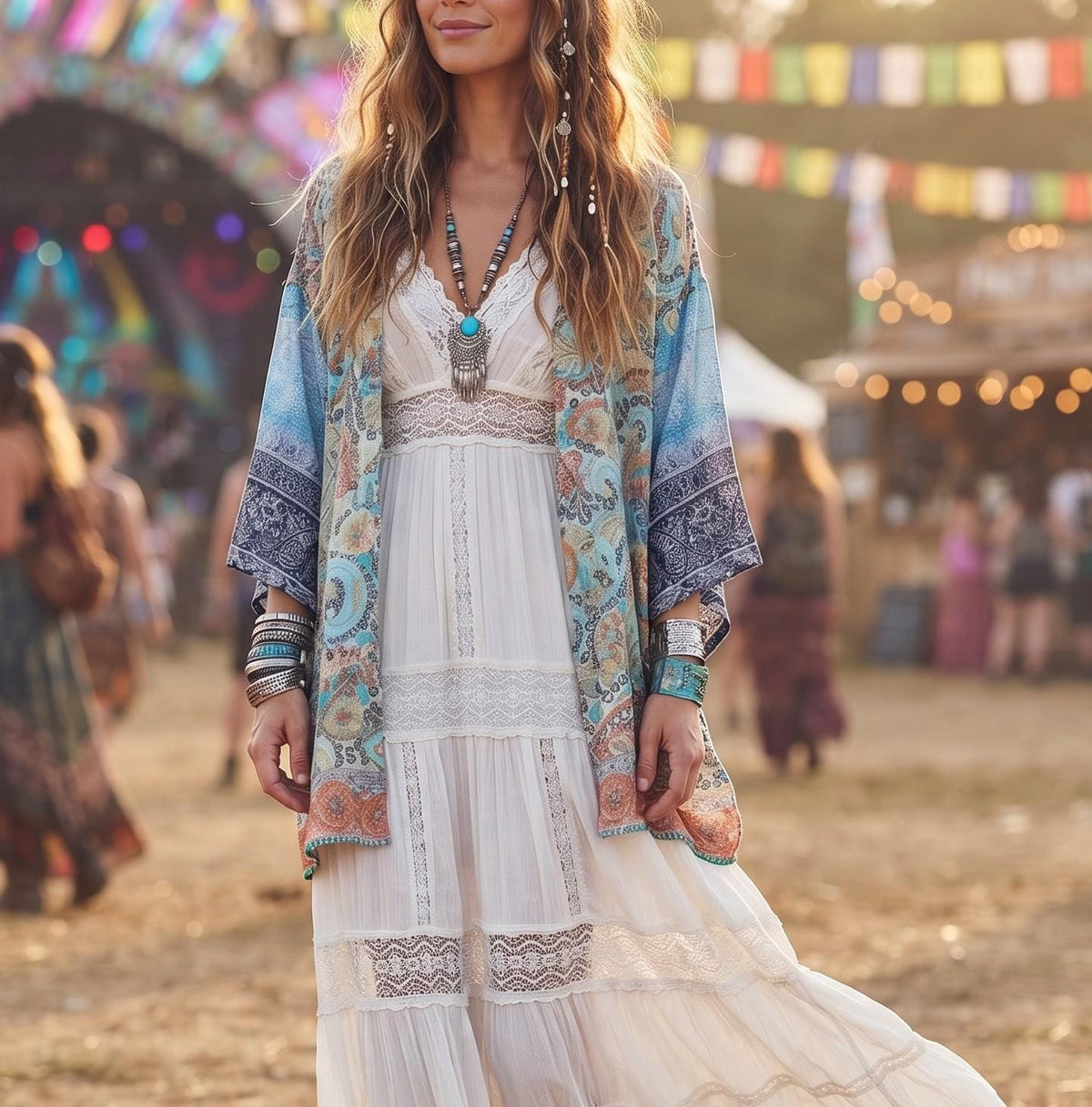 Boho Silk Kimono Jacket: Recycled Indian Patchwork Robe
