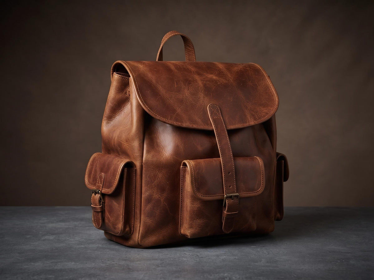 Extra Large Leather Backpack – Handmade Vintage Tan Brown Trekking Rucksack