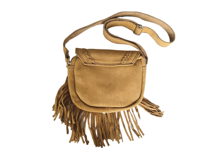 Boho Suede Leather Fringe Crossbody Bag, Western Cowgirl Purse, Hippie Festival Handbag, Bohemian Shoulder Bag Vintage Style