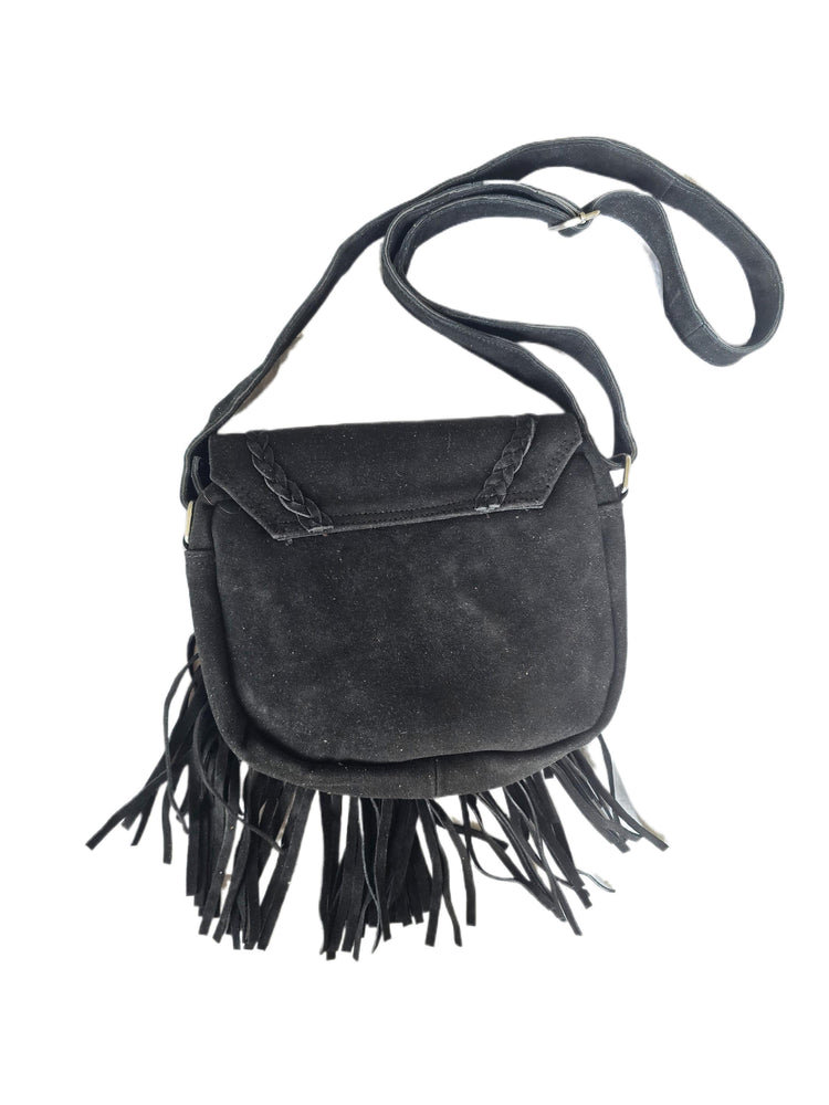 Braided Fringe Crossbody Bag, Small Boho Leather Purse, Hippie Festival Tote, Western Cowgirl Handbag, Women Shoulder Bag