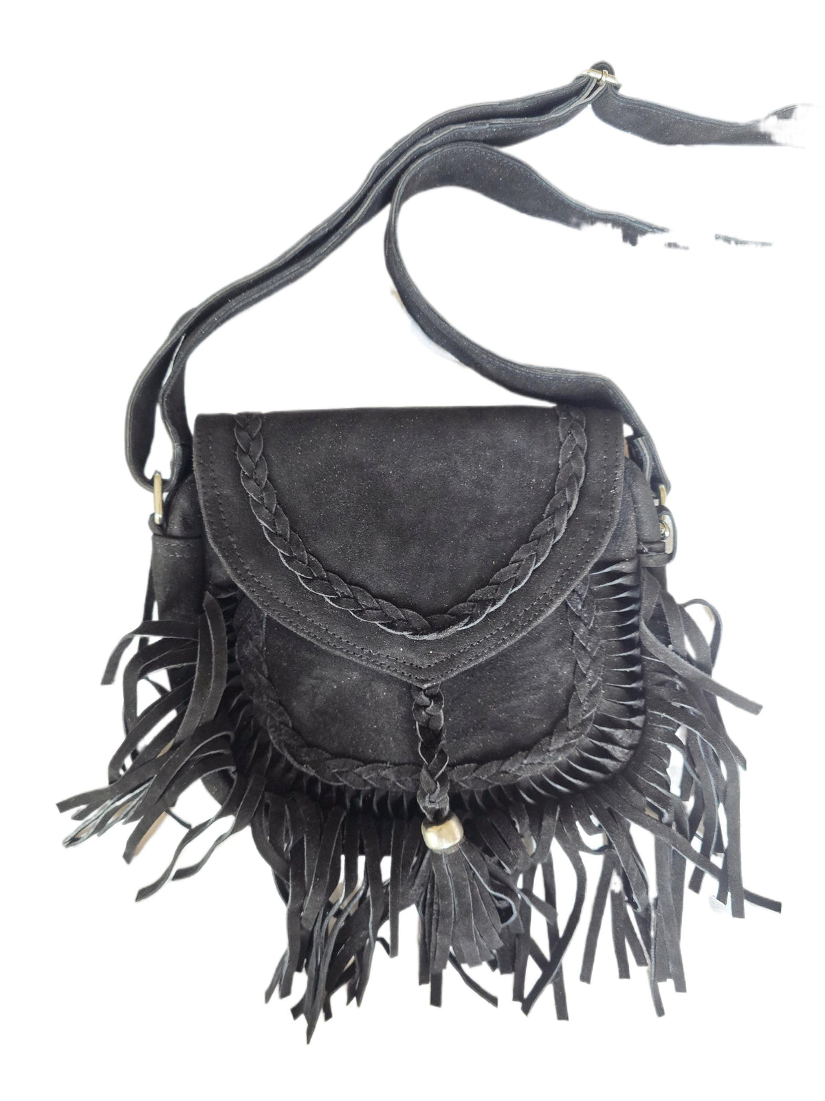 Braided Fringe Crossbody Bag, Small Boho Leather Purse, Hippie Festival Tote, Western Cowgirl Handbag, Women Shoulder Bag