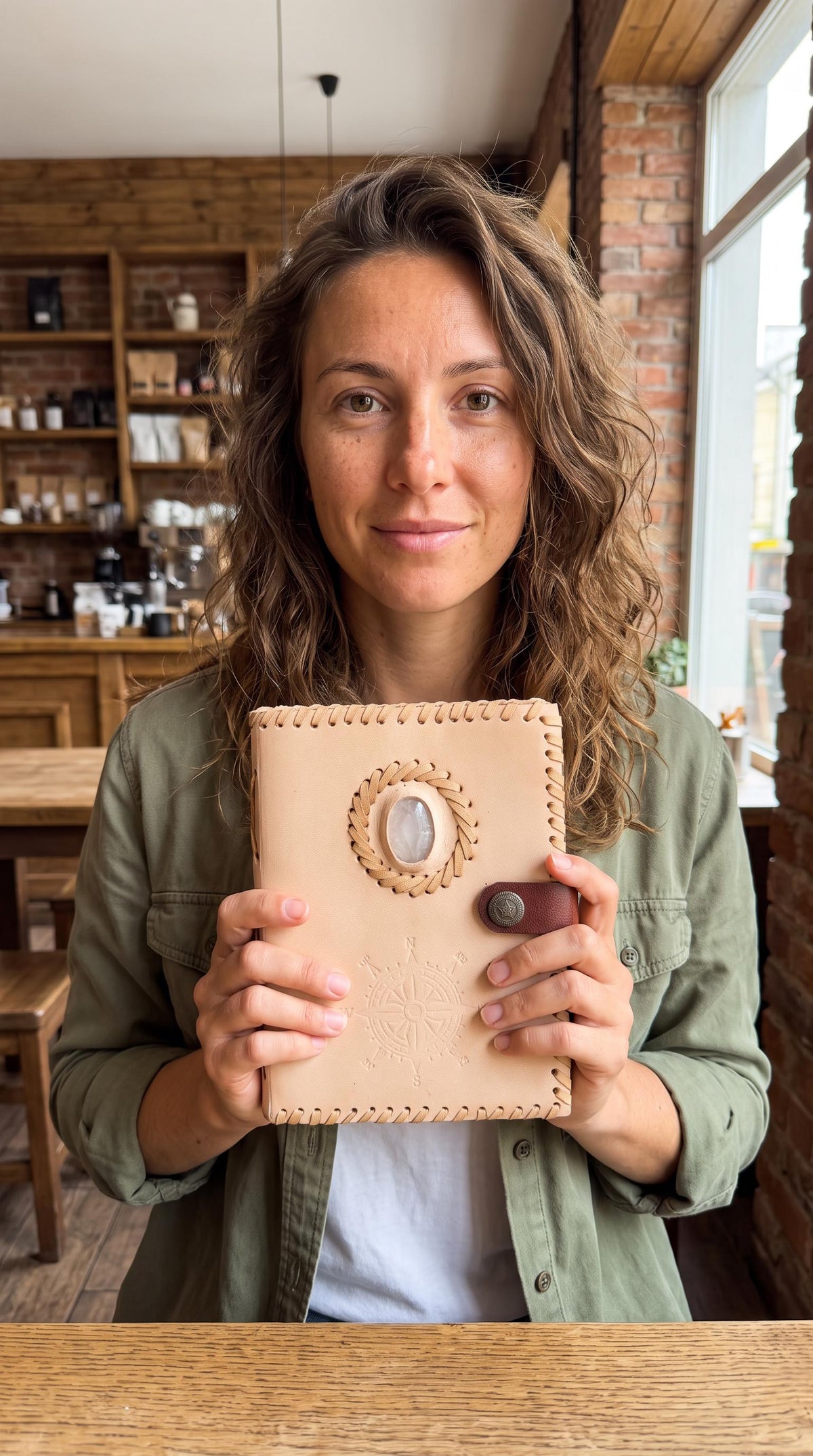 Nautical Compass Journal, Leather Travel Diary with Quartz, Handmade Adventure Notebook, Unisex Travel Journal, Explorer Gift, Leather Diary