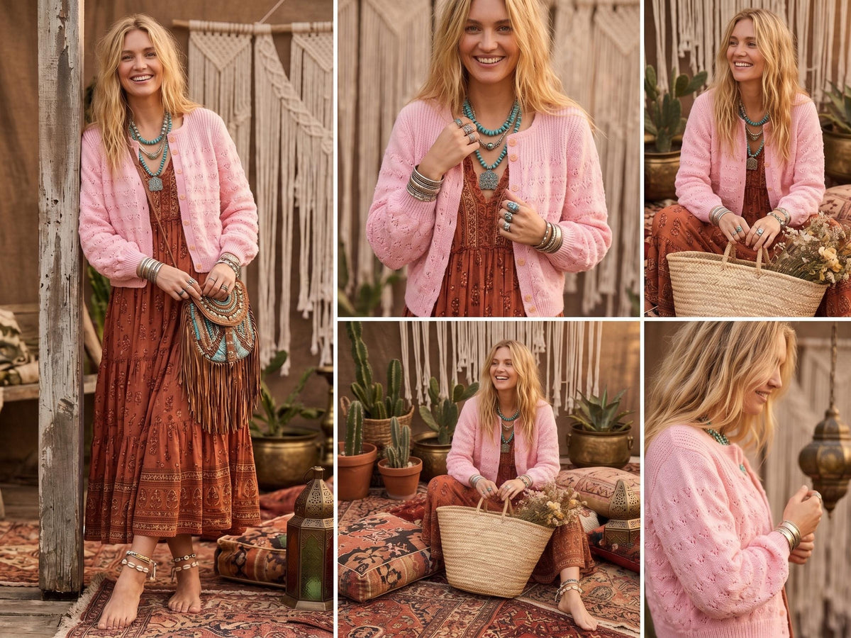 Hand-Knit Pink Babydoll Cardigan: 1950s Granny Y2K Sweater