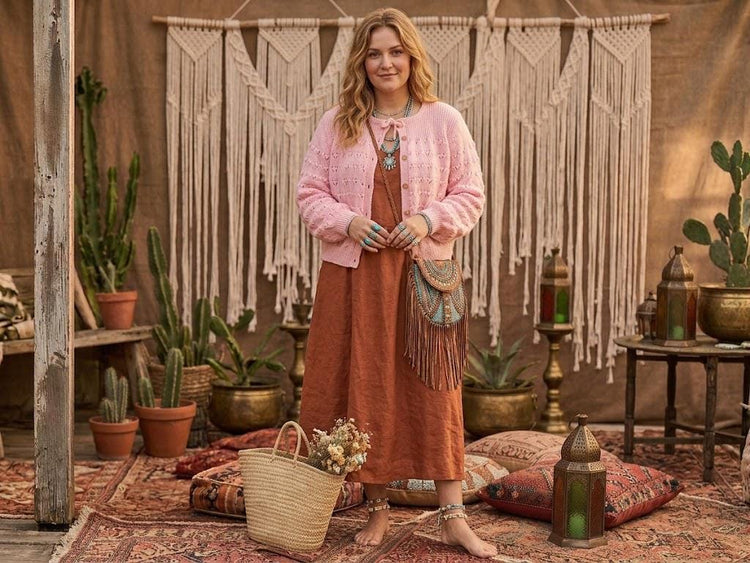 Hand-Knit Pink Babydoll Cardigan: 1950s Granny Y2K Sweater