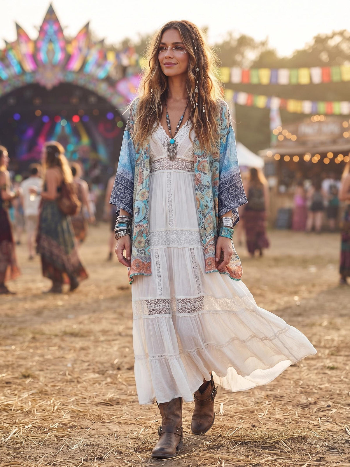 Boho Silk Kimono Jacket: Recycled Indian Patchwork Robe