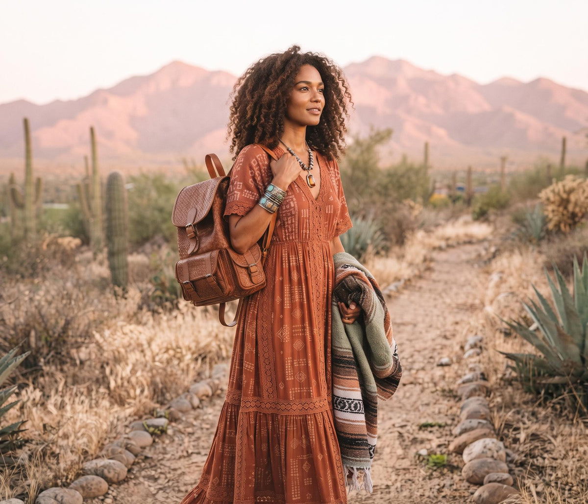Large Braided Woven Leather Backpack Women, Boho Hippie Rucksack, Laptop Travel Bag, Handmade Moroccan Crafts