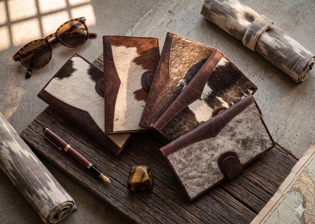 Cowhide Leather Portfolio Wallet: Unisex Travel Document Organizer
