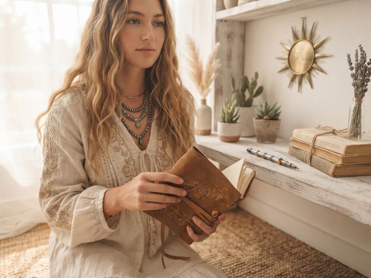 Embossed Leather Travel Journal: Feather Bird Design, Handmade Diary