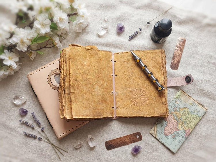 Nautical Compass Journal, Leather Travel Diary with Quartz, Handmade Adventure Notebook, Unisex Travel Journal, Explorer Gift, Leather Diary