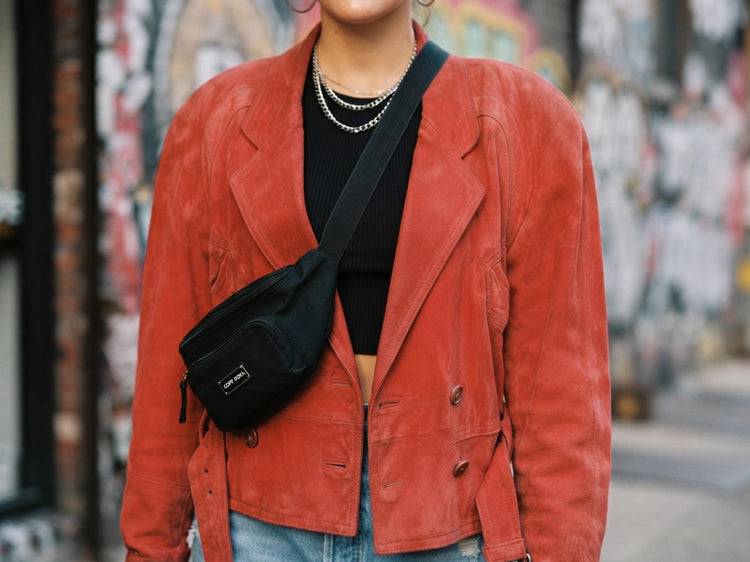 Red Suede Bomber Jacket: 1980s Batwing Sleeve Leather Biker Coat