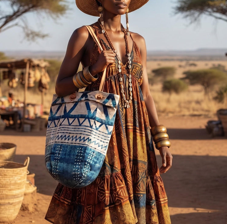 Woven Jute Leather Tote Bag: Large Boho Shoulder Bag