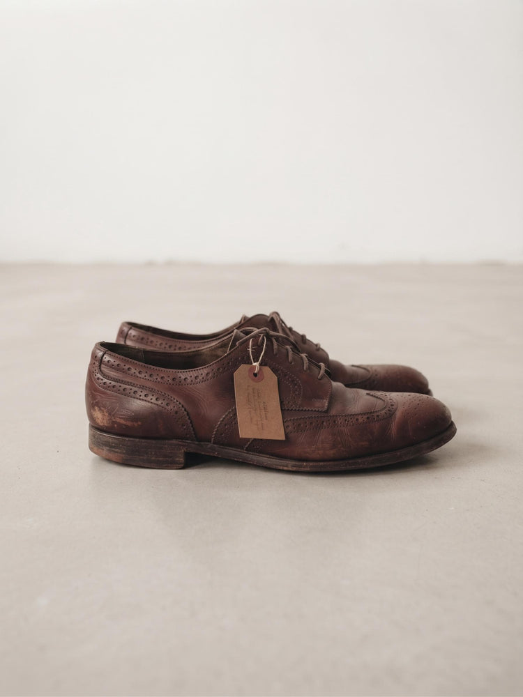 Vintage Burgundy Leather Oxford Shoes, Retro Brogues, Unisex Leather Shoes, Hippie Boho Footwear, Handmade Oxfords, UK 6 EU 39