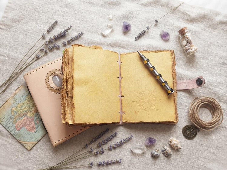 Nautical Compass Journal, Leather Travel Diary with Quartz, Handmade Adventure Notebook, Unisex Travel Journal, Explorer Gift, Leather Diary