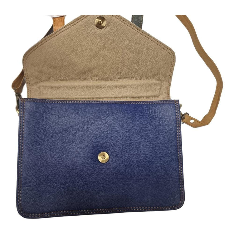 Dark Blue Leather Briefcase, Giraffe Cowhide Messenger Bag, Womens Leather Satchel, Handmade Work Bag, Boho Shoulder Bag, Gift for Her