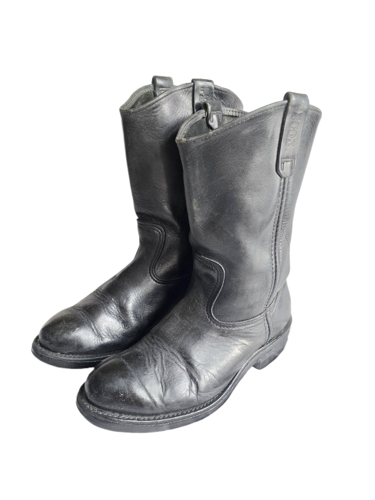 Mens Black Leather Chelsea Boots UK 8, Made in USA Work Boots US 9, Distressed Ankle Boots, Biker Punk Steampunk Footwear