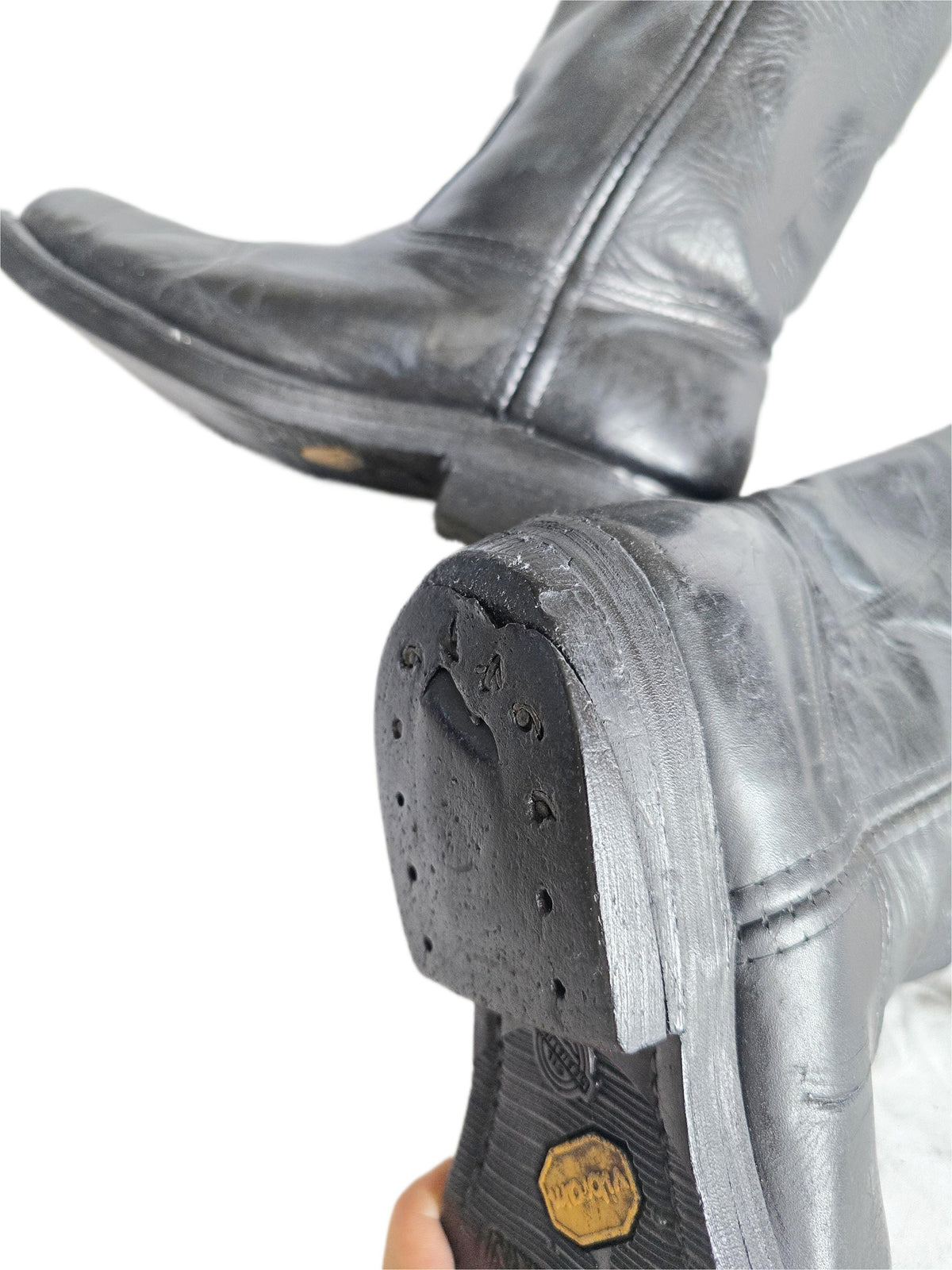 Mens Black Leather Chelsea Boots UK 8, Made in USA Work Boots US 9, Distressed Ankle Boots, Biker Punk Steampunk Footwear