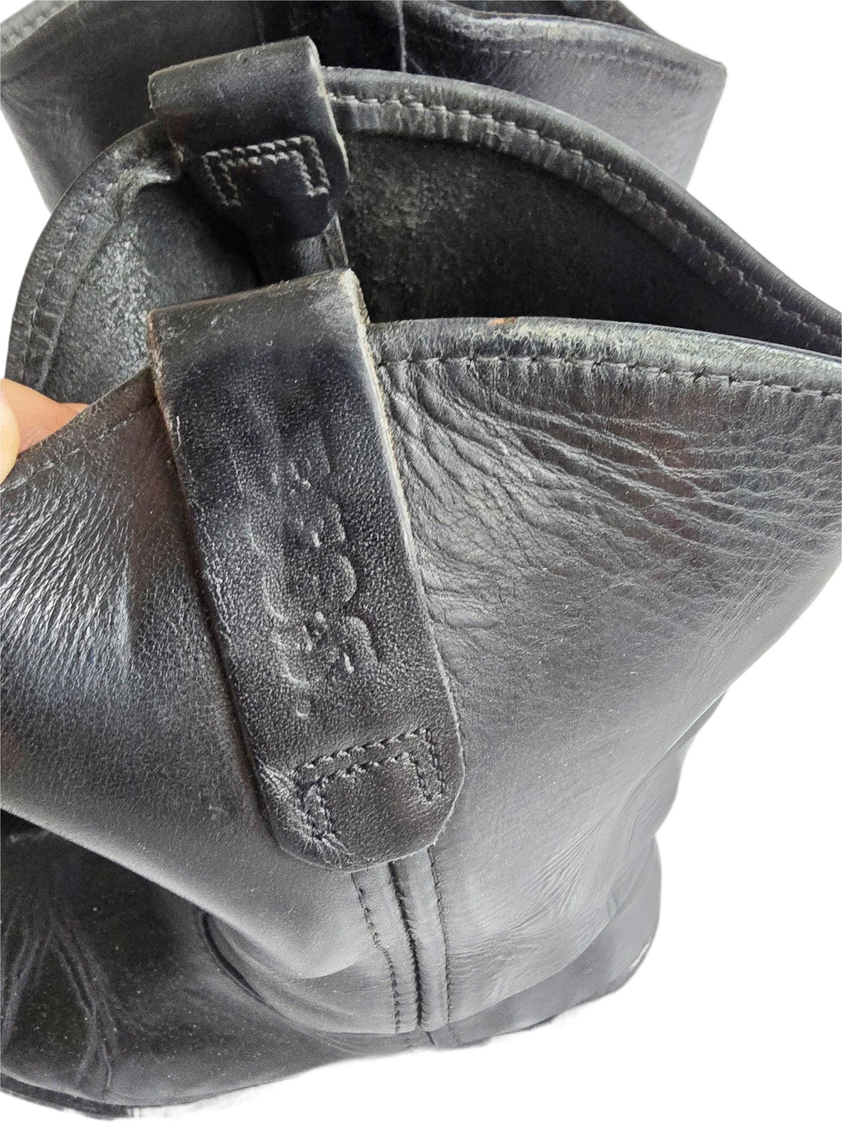 Mens Black Leather Chelsea Boots UK 8, Made in USA Work Boots US 9, Distressed Ankle Boots, Biker Punk Steampunk Footwear